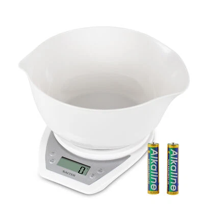 Salter Digital Kitchen Scale Large Easy Pour Mixing Bowl For Food & Liquid White • £24.99