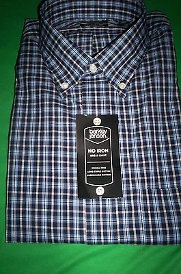 $15.29 • Buy Nwt Berkley Jensen No Iron Buttondown Dress Shirt-blue Plaid-15 34/35