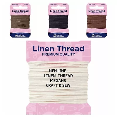 Hemline 10m Linen Thread Premium Quality Upholstery Canvas Saddlery Yarn • £2.99