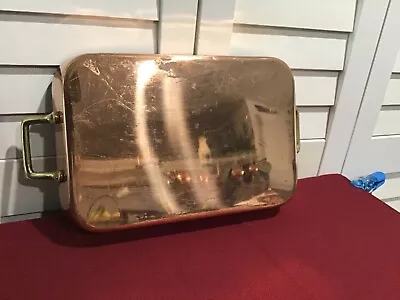 VTG  Copper Roasting / Lasagna Pan With Brass Handles 12.25  X 8.5  X 2” • $75