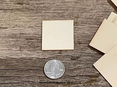 50 Blank 1.5 Inch Wooden Craft Squares DIY Craft Supply 1-1/2 Inch Wood Squares • $6.99