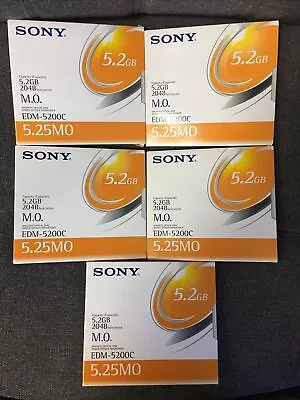 5 Sony Edm-5200c 5.2gb  Magneto Optical Disk 2048 Byte Mod Medical 5pcs 5.25mo • $32.99