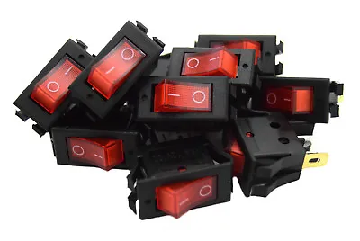 10 Pieces 12 Volt Rocker Switch On Off Mini With Red LED Car Automotive 10 Amp • $11.95