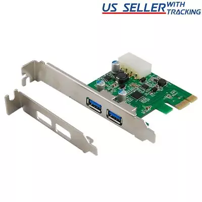 2-Port USB 3.0 PCI-Express PCIe Adapter Controller Card ~ Low Profile • $12.79