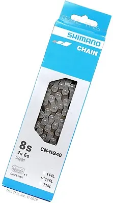 Shimano CN-HG40 6/7/8-Speed 116-Links Chain For 18/21/24-Speed MTB / Road Bike • $16.95