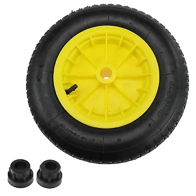 Yellow Wheelbarrow / Launching Trolley Wheel Pneumatic 14  Tyre 3.50 - 8 • £14.65