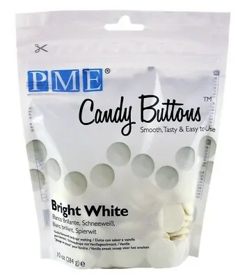 Candy Buttons Cake Pop Bright White Melts Cake Drip Decoration Toppers • £30
