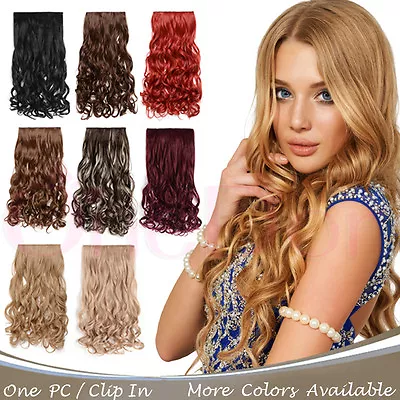 OneDor 20  Curly 3/4 Head Synthetic Hair Extensions Clip In Hairpieces 5 Clips • $9.99