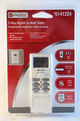 Utilittech 7 Day Digital In Wall Timer 0141224 Saves Energy New Sealed • $22.50