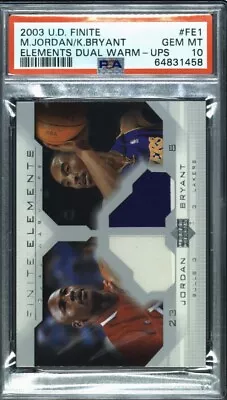 2003 Ud Finite Michael Jordan/kobe Bryant Dual Warm-ups Jersey Card *psa Gem 10! • $2499.99