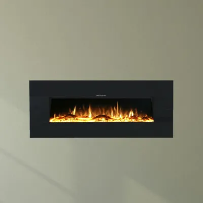 Ezee Glow Zara 50  Black Wall Mounted Or Recessed / Built In Electric Fire • £315
