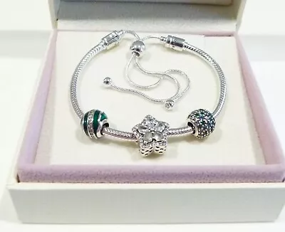 $149 • Buy New Authentic Pandora Slider Bracelet With Star Charm & Beads* VALENTINE’S SALE