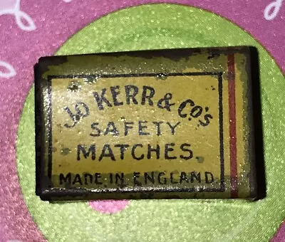 Antique Doll’s House Miniature Metal Match Box - Humorous Label - Inc Matches • £29.50