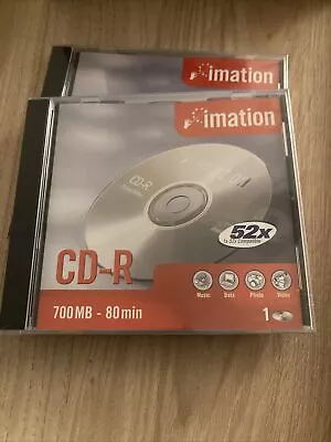 2 X Imation CD-R 52x 700mb 80 Min Discs In Jewel Cases New And Sealed • £0.99