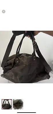 $200 • Buy RESTORATION HARDWARE XL Large Leather Weekender Travel Bag Tote Duff