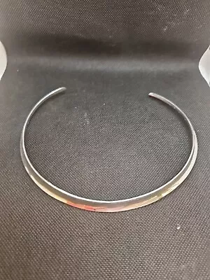 925 Sterling Silver Torque Collar Choker Shaped Necklace 40g Deco Style Unique  • $29.05