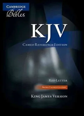 KJV Cameo Reference Bible Brown Calfskin Leather Red-letter T... 9780521146104 • £95