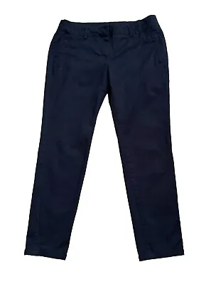 ZARA BASIC Womens Size 8 Navy Blue Cotton Blend Slim Dress Pants 26.5  Inseam • $19.99