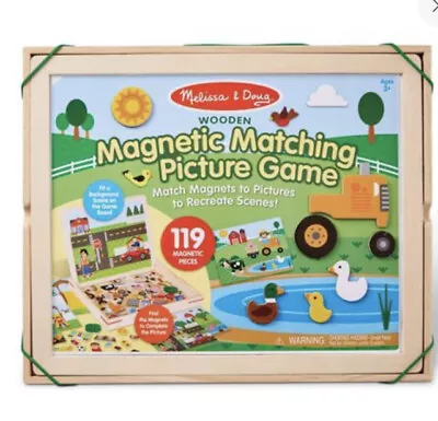 Melissa & Doug Wooden Magnetic Matching Picture Game With 119 Pieces New • $19.88