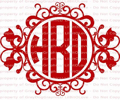 Custom Ornate Circle Monogram Decal Your Initials 3 Letters Personalized Sticker • $4.95