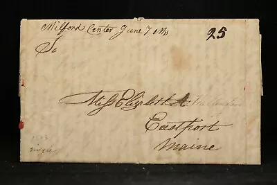 Massachusetts: Milford Centre 1823 Stampless Cover Ms RARE DPO Worcester Co • $195