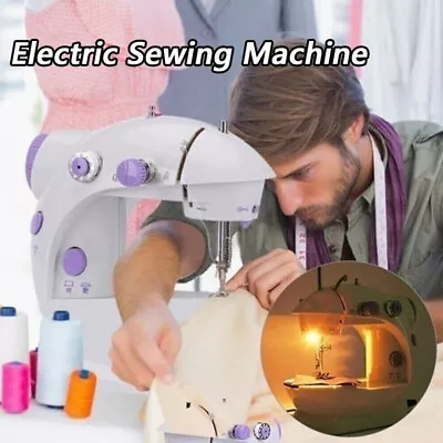 Electric Sewing Machine Portable Mini Multi Function Desktop Tailor Household • £13.99