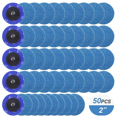 50PCS 2 Inch 36 Grit Zirconia Roll Lock Die Grinder Sanding Discs Quick Change • $13.54