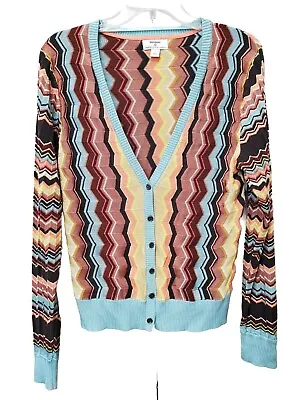 MISSONI FOR TARGET 20TH ANNIVERSARY Chevron Pattern Button-Up Cardigan Sweater L • $29.99