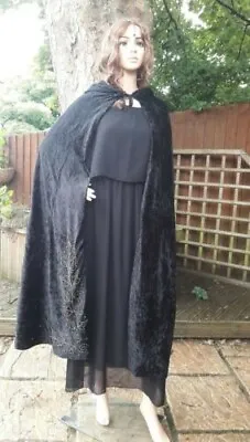 Hand Crafted 3 Quarter Length Cloak W Beaded Design #6 Pagan Witch Wicca Druid • £50