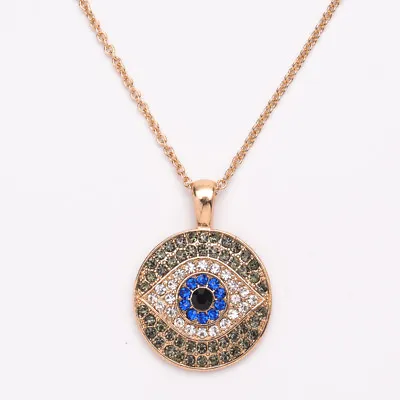 Hamsa Hand Of Fatima Amulets Nazar Turkish Blue Eye Necklace Pendant Necklace  • £4.99