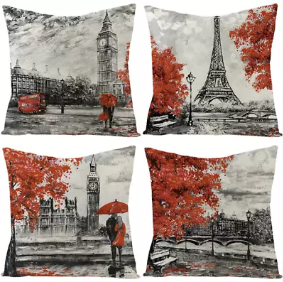 UK 18  CUSHION COVER RETRO VINTAGE MODERN LOVE LONDON NOVELTY Pillow Case • £3.99