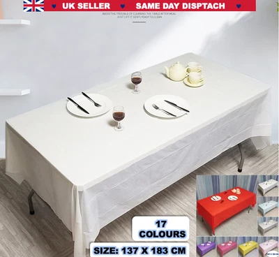 £2.49 • Buy Rectangle Plastic Disposable Table Cloth Covers Halloween Christmas Party UK