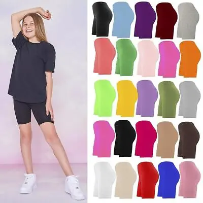 GIRLS KIDS CYCLING SHORTS DANCING SHORTS LEGGINGS ACTIVE CASUAL SHORTS 3y To 13y • £3.49