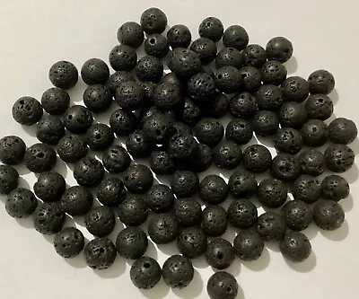 Approx 100 Top Quality Natural LAVA ROCK BEADS 8mm • £6.95