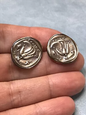 MMA Metropolitan Museum Of Art Coin Earrings Ancient Greek Rhodes Drachm • $36