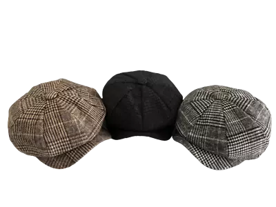 £6.95 • Buy Mens Baker Boy Cap Large Check 8 Panel Flat Cap Newsboy Peaky Warm High Quality