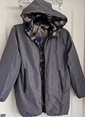 ZARA BOYS Reversible Puffer Jacket Padded CAMO/GREY Coat Size/Age 10Y(H140cm)Usd • £9.99