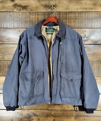 Vintage Filson Navy Double Zip Tin Wax Cloth Jacket Men's Large • $299