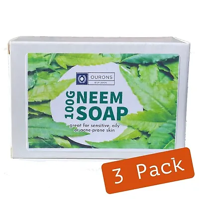 Neem Soap - Made In India Ayurvedic Healing Premium 100g - Set Of 3 • £11.99