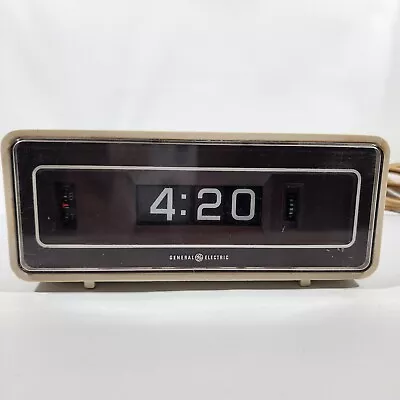 Vintage Flip Clock GE General Electric Model 8193 White Tested Works • $39.88