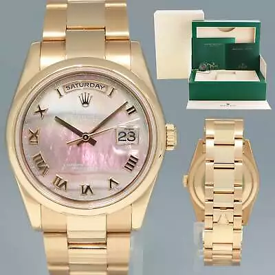 2002 MINT Rolex President Day Date Rose Gold 118205 MOP Mother Of Pearl Watch • $22992.13