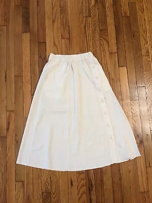 Madewell White Linen Blend Midi Skirt With Pockets XXS NWT MSRP $65 • $35