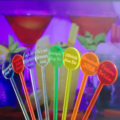 Personalised Birthday Cocktail Drink Stirrers Mixers Swizzle Sticks All Ages • £8.64