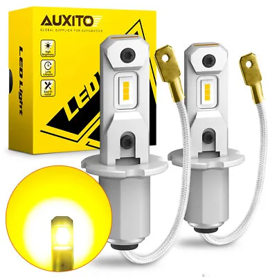 2X AUXITO Yellow H3 LED Fog Light Headlight Bulbs Lamp Conversion Kit 3000K • $24.99