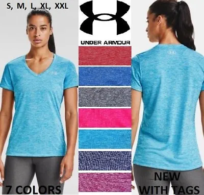 $15.90 • Buy NEW Women Under Armour Twisted Tech Loose Gym Logo V-Neck T-Shirt Tee S-XXL, NWT