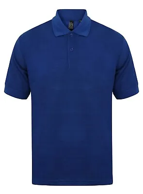 Mens Polo Shirt Plain Shirts Pique Tee New Golf Work Casual Cotton Blend NEW • £5.95