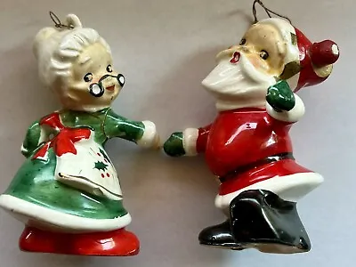 Rare Kamo Made In Japan Santa Claus & Mrs. Claus Christmas Ornaments Set  • $74.55