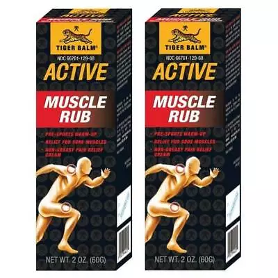 2 Boxes Of Tiger Balm Active Muscle Rub Non-Greasy Pain Relief Cream (2oz.) • $18.99