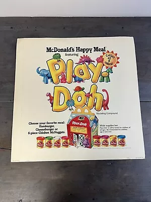 Vintage 1986 McDonalds Happy Meal Play Doh Sign Point Of Purchase Advertisement  • $34.99