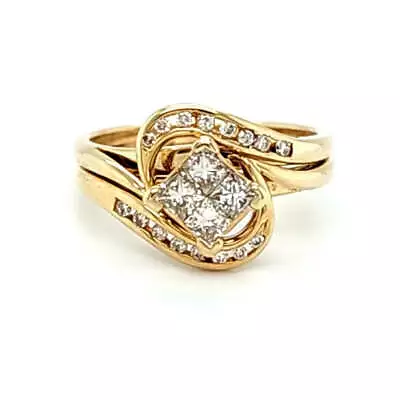9ct GOLD INVISIBLE & CLAW SET DIAMOND RING VALUED $2299 • $1150